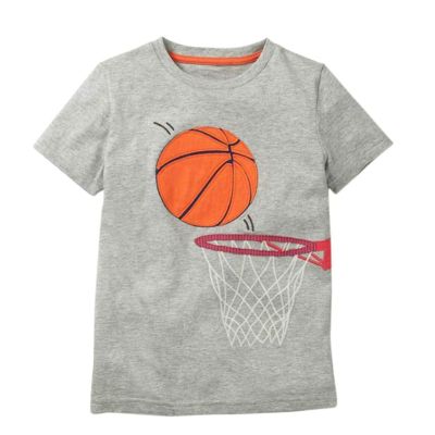 2-8Y Toddler Kids Baby Boys Summer T-Shirt Cotton Short Sleeve Bouse Basketball Soccer Funny Print Tops Clothes (Grey, 24M)