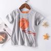 2-8Y Toddler Kids Baby Boys Summer T-Shirt Cotton Short Sleeve Bouse Basketball Soccer Funny Print Tops Clothes (Grey, 24M) view 3