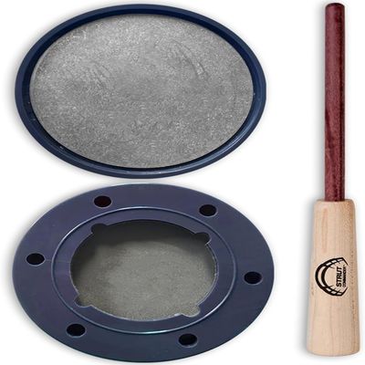 DUCK COMMANDER Double Trouble - 2 Sided Turkey Pot Call, Turkey Hunting Gear and Accessories, Aluminum/Slate