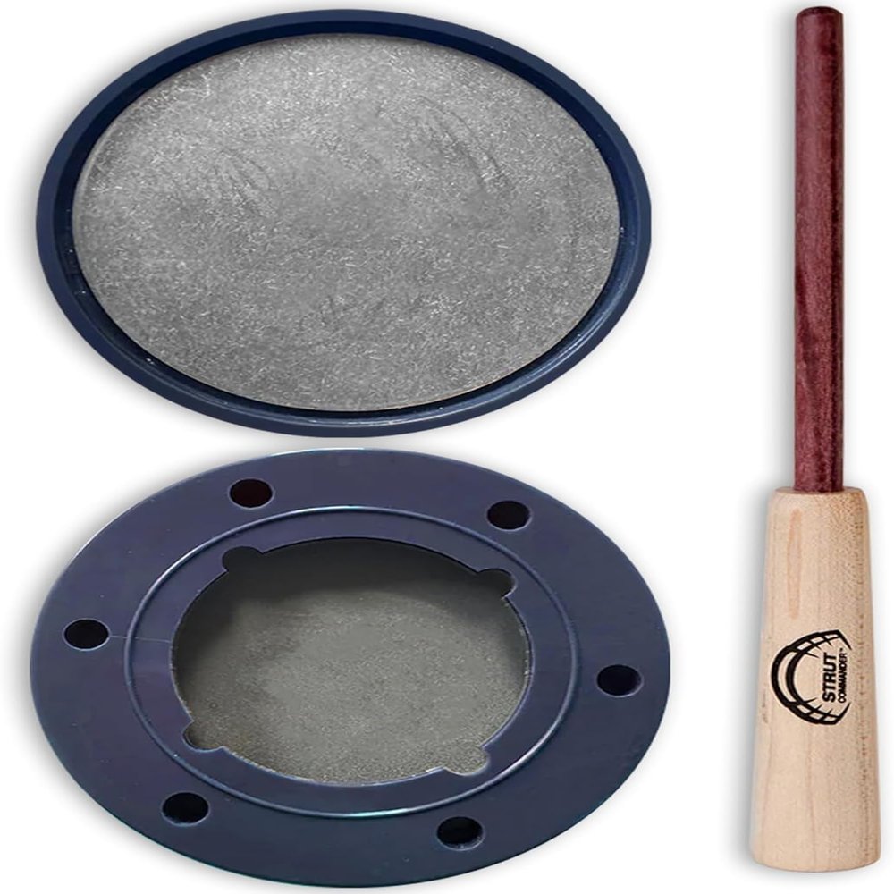 DUCK COMMANDER Double Trouble - 2 Sided Turkey Pot Call, Turkey Hunting Gear and Accessories, Aluminum/Slate