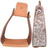 Cashel 3in x 5.5in Slanted Engraved Stirrups Brown view 1
