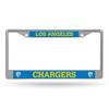 Rico Industries NFL Los Angeles Chargers Retro Logo 12" x 6" Silver Chrome Frame W' Decal Insert Car/Truck/SUV Auto Accessory view 1