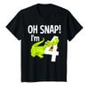 4 Year Old Alligator Birthday Shirt Crocodile Gator 4th Gift T-Shirt view 1