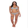 Eidon Women's Low Rider Mid Rise Bikini Bottom Swimsuit Swimwear, Marina airlie Stripe, Large view 2