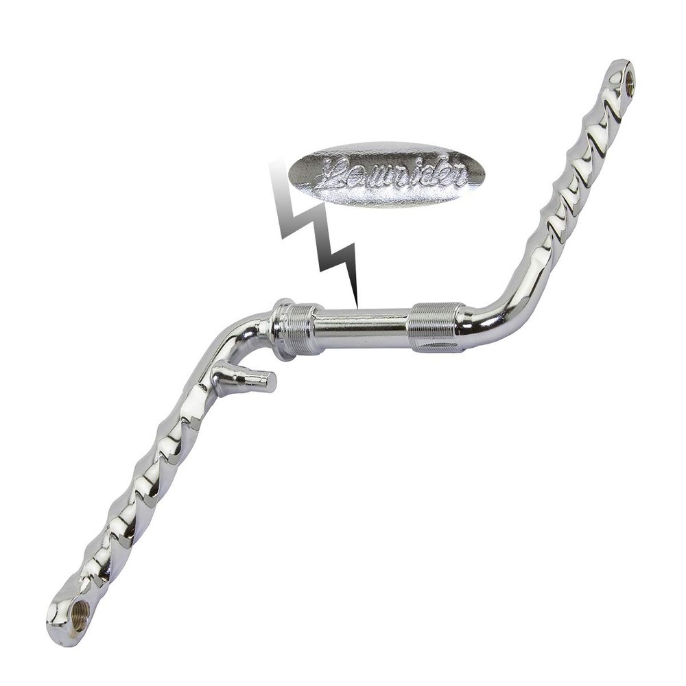 Bike Lowrider Twisted One/Piece Crank 6 1/2" (165mm) Chrome. lowrider Beach Cruiser Bicycle Crank
