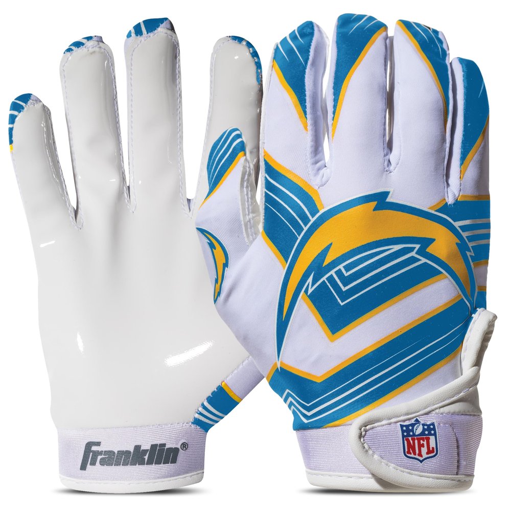 Franklin Sports NFL Los Angeles Chargers Youth Football Receiver Gloves - X-Small/Small