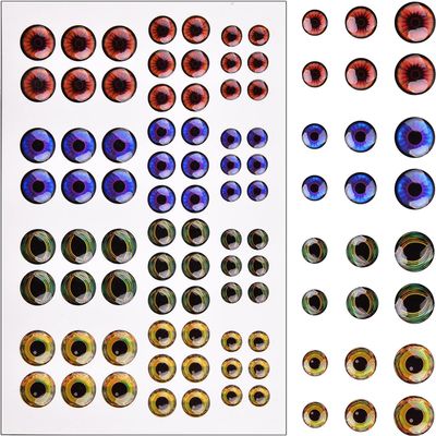 Fishing Lure Eyes, 3D/4D/5D Fly Tying Eyes Lifelike Artificial Realistic Epoxy Fishing Eye for Fishing Lure Making Kit Holographic Fishing Accessories for Fishing Baits DIY