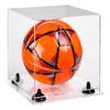 Better Display Cases Acrylic Display Case for Collectibles, Full Size Soccer Ball Display Case, Black Risers & Clear Base, Handcrafted Showcase Box.DIM;9.75" L x 9.75" W x 9.75" H. (A027-BR) view 1