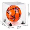 Better Display Cases Acrylic Display Case for Collectibles, Full Size Soccer Ball Display Case, Black Risers & Clear Base, Handcrafted Showcase Box.DIM;9.75" L x 9.75" W x 9.75" H. (A027-BR) view 2