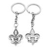 1 PCS Antique Silver Keyrings Keychains Key Ring Chains Tags Clasps AA461 Fleur De Lis Iris Lily view 1