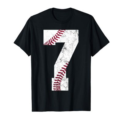 7th Birthday 2019 Baseball Boys Kids Seven 7 Seventh Gift T-Shirt