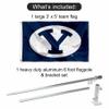 Brigham Young Cougars Flag with Pole and Bracket Complete Set view 2