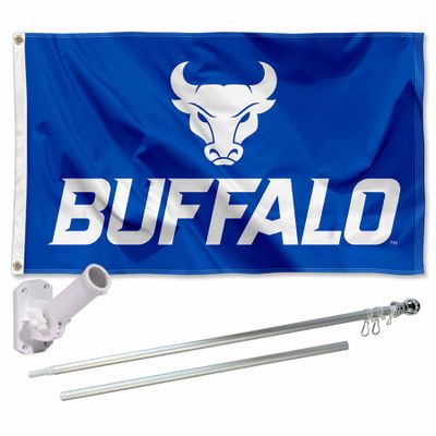 Buffalo Bulls Flag with Pole and Bracket Kit