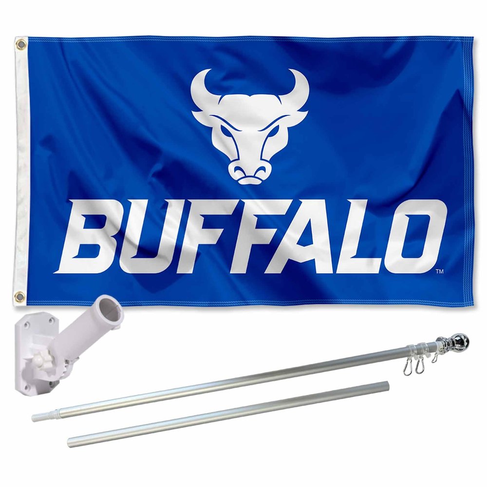 Buffalo Bulls Flag with Pole and Bracket Kit