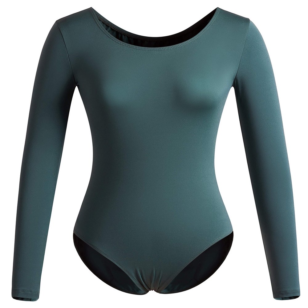 DANSHOW Women Long Sleeve Dance leotards for Ballet Adult lady Train top(4028-M-11)