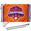 Clemson Tigers 2018 National Champions Flag with Pole and Bracket Complete Set view 1