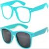 2 Pack Kids Glasses Turquoise Clear Lens Polarized Smoke Lens view 1