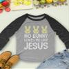 Tstars No Bunny Loves Me Like Jesus Funny Easter Raglan 3/4 Sleeve T-Shirt for Toddler & Kids 4T Dark Gray view 4