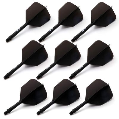 CUESOUL 9 Pieces Integrated Dart Shaft and Flights Standard Shape,Dart Shaft Length 21mm/28mm/33mm