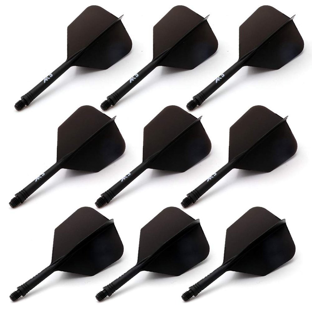 CUESOUL 9 Pieces Integrated Dart Shaft and Flights Standard Shape,Dart Shaft Length 21mm/28mm/33mm