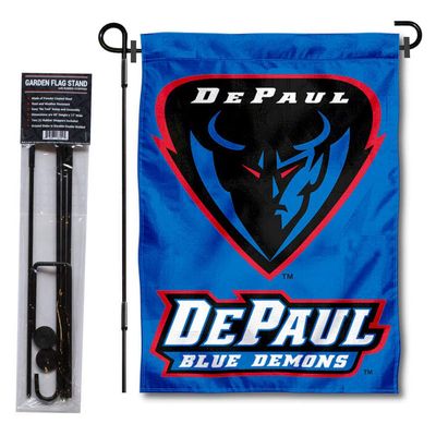 DePaul Blue Demons Garden Flag with Stand Holder