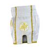 CRNR Muay Thai Shorts | Kickboxing Thai Boxing MMA Training Competition Athletic Shorts | White/Gold | Youth Medium view 2
