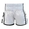 Combat Corner CRNR Muay Thai Shorts | Kickboxing Thai Boxing MMA Training Competition Athletic Shorts | White/Black | Youth Medium view 4
