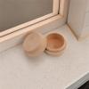 Mini Round Wooden Boxes,Portable Trinket Earrings Organizer,Wedding Ring Jewelry Bearer Boxes,DIY Craft Gift Case view 3
