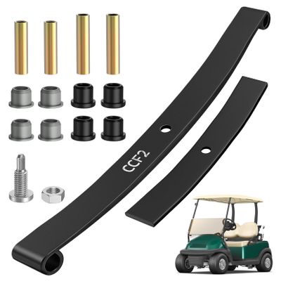 Drive-up Club Car Heavy Duty Front Leaf Spring, Golf Cart Front Leaf Spring with Polyurethane Bushing Kit for Club Car Precedent 2004-Up and DS 1981-Up Gas and Electric Models, OEM 103628801
