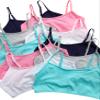Rene Rofe Girls Training Bras - 10 Pack Soft Stretch Cotton Bra, Cami Style Girls Underwear with Adjustable Straps (7-14), Size 10-12, Asst #5 view 3