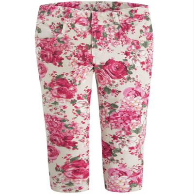 Mayoral Chic Little Girls 2-9 Fuchsia-Pink Floral Print Stretch Jeggings/Pants, Fuchsia,5