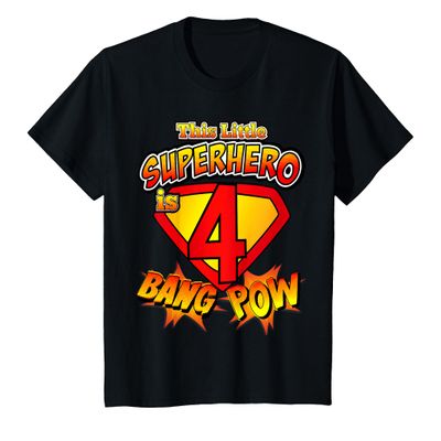 4 Year Old SuperHero Birthday Super Hero Party 4th Gift T-Shirt