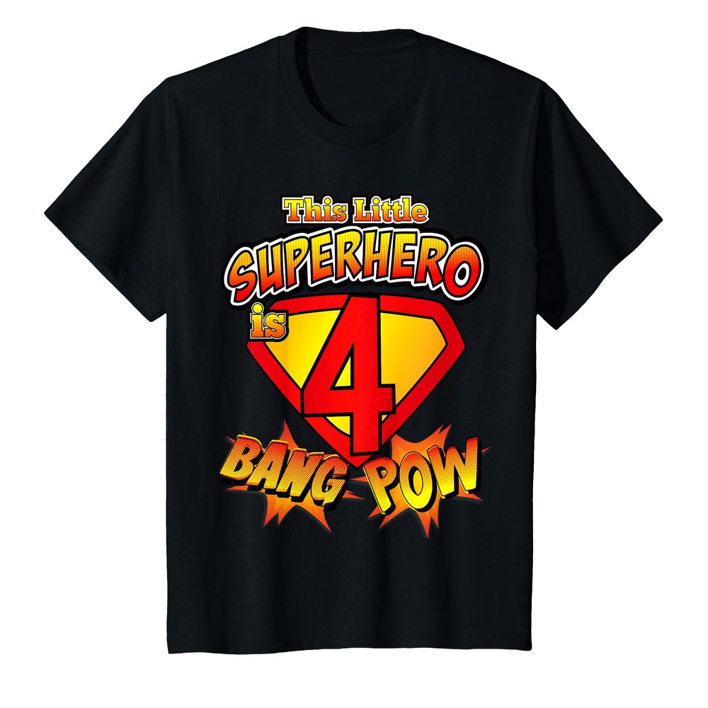 4 Year Old SuperHero Birthday Super Hero Party 4th Gift T-Shirt