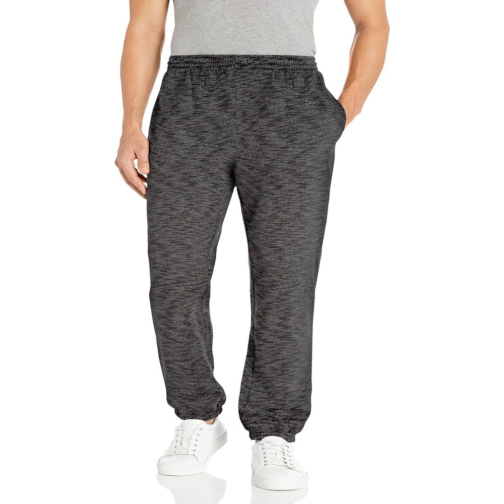 Amazon Essentials Sweatpants for Men, Charcoal Space Dye Fleece, Closed Bottom, X-Small (Available in Big and Tall)