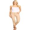 YELETE Women's Classic Basic Five Pockets Solid Capri Skinny Jeggings Color CAMEL Size L view 4