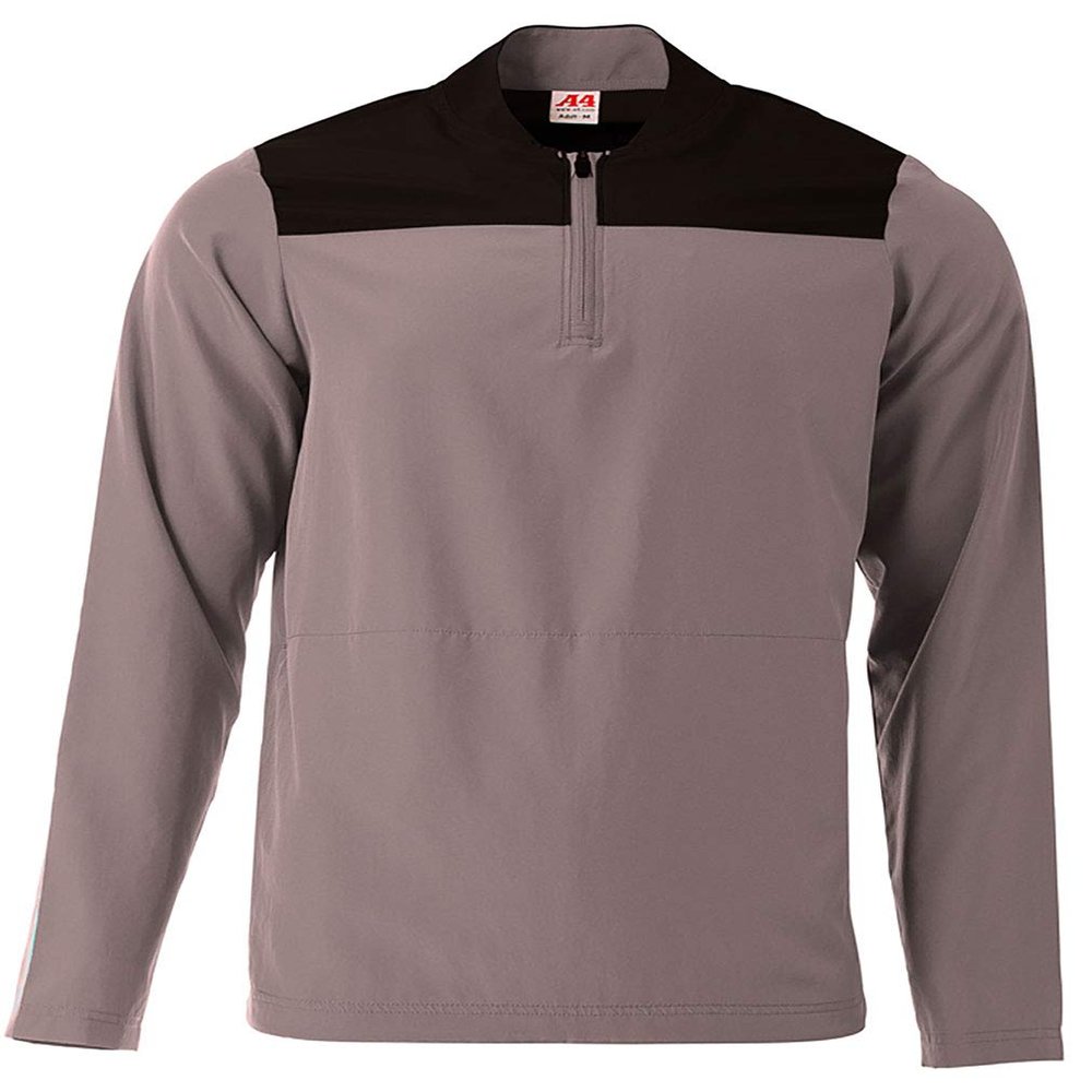 A4 Men's The Element Quarter Zip, Graphite/Black, Large