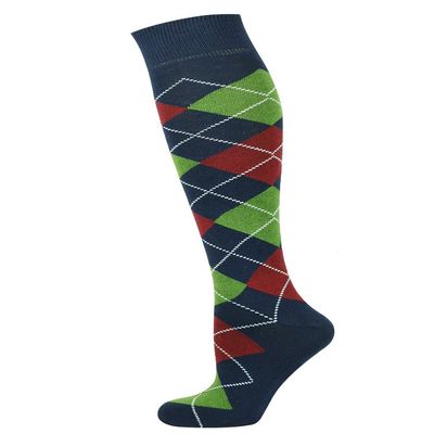 Mysocks Children Knee High Socks Argyle Navy Red Green