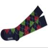 Mysocks Children Knee High Socks Argyle Navy Red Green view 2