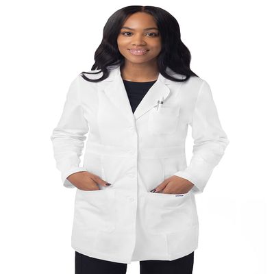 Sivvan Scrubs for Women - 33" Modern Slim Lab Coat - S8804 - White - 3X