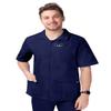 Sivvan Scrubs for Men - Zippered Short Sleeve Jacket - S8308 - Navy - S view 1