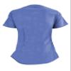 Natural Uniforms Women's Soft Modern Fit Mock Wrap Scrub Top (Ceil Blue, Large) view 3