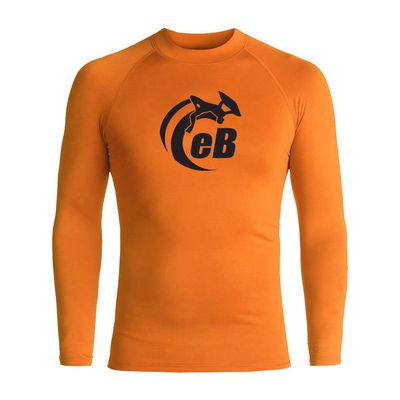 eBodyboarding Launch Out Logo Long Sleeve Rashguard - Orange/Black - L
