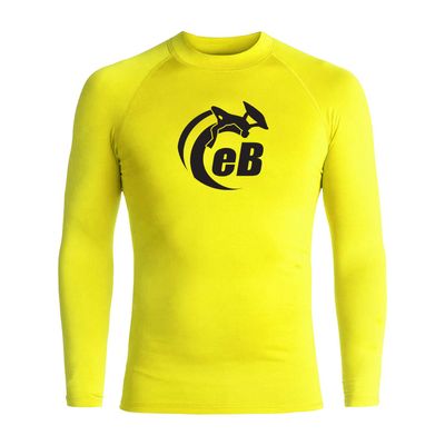 eBodyboarding Launch Out Logo Long Sleeve Rashguard - Yellow/Black - S