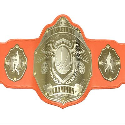 Undisputed Belts Basketball Championship Belt Trophy - Winged Ball - Custom Banner Text and Colors - 2 Day Production