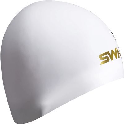 Swans SA-10S W Competitive Swim Cap, Made in Japan, White, Silicone Cap, FINA Approved Model