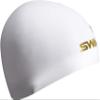 Swans SA-10S W Competitive Swim Cap, Made in Japan, White, Silicone Cap, FINA Approved Model view 1