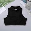 ranrann Girls Ballet Dance Top Active Sports Bra Shirt Exercise Training Workout Mock Neck Criss-Cross Back Crop Top Black 12 view 3