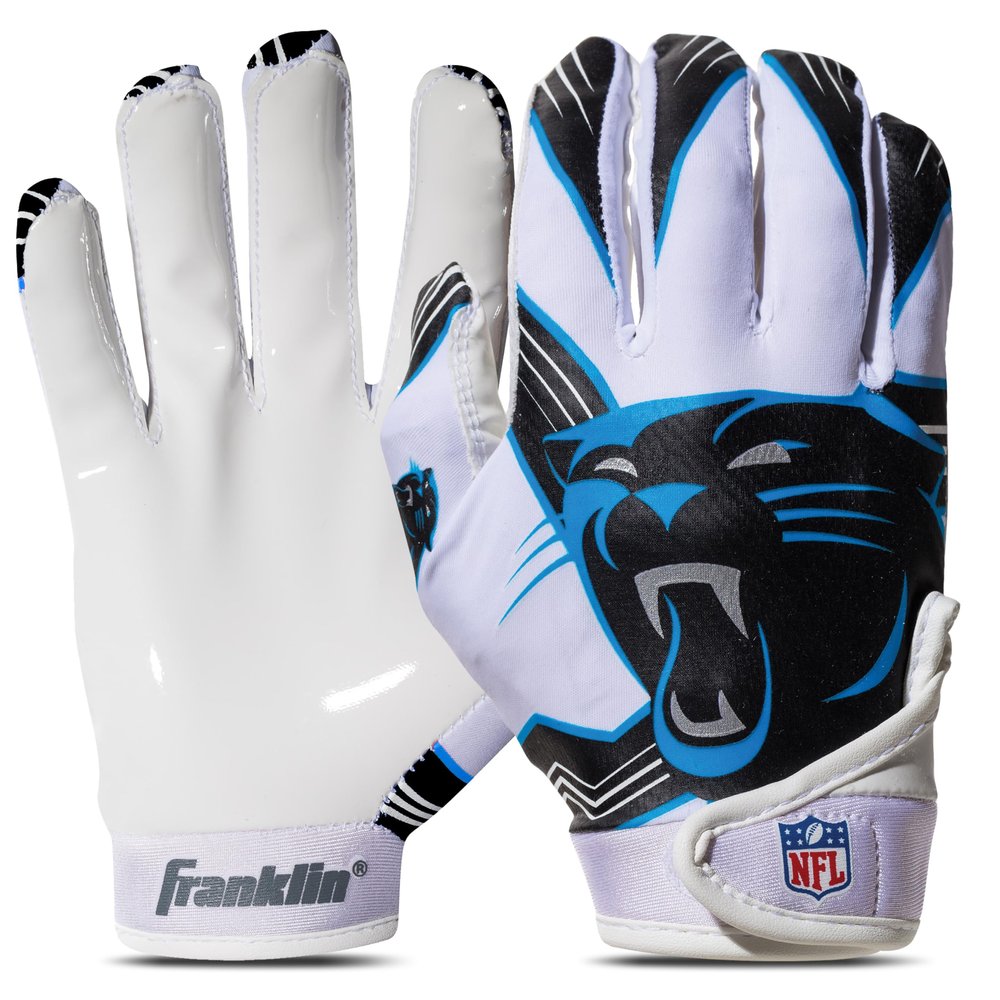 Franklin Sports NFL Carolina Panthers Youth Football Receiver Gloves - X-Small/Small