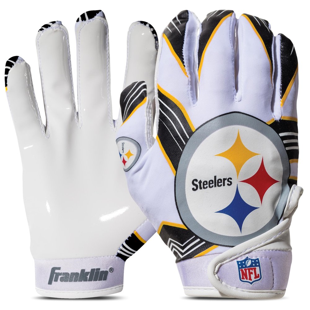 Franklin Sports NFL Pittsburgh Steelers Youth Football Receiver Gloves - X-Small/Small
