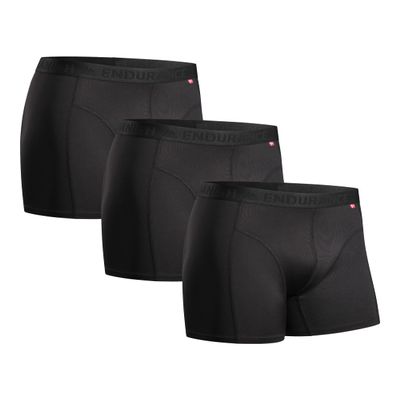 DANISH ENDURANCE Mens Underwear Athletic Performance Boxers for Men, Boxer Briefs Pack, Compression, Sports, Running, Gym,FItness, Elastic Black